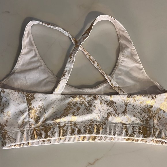 CARBON 38 White and Gold Python Workout set, size SM - Picture 8 of 8